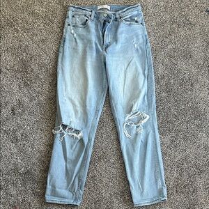 Abercrombie Light Blue Distressed Women Jeans